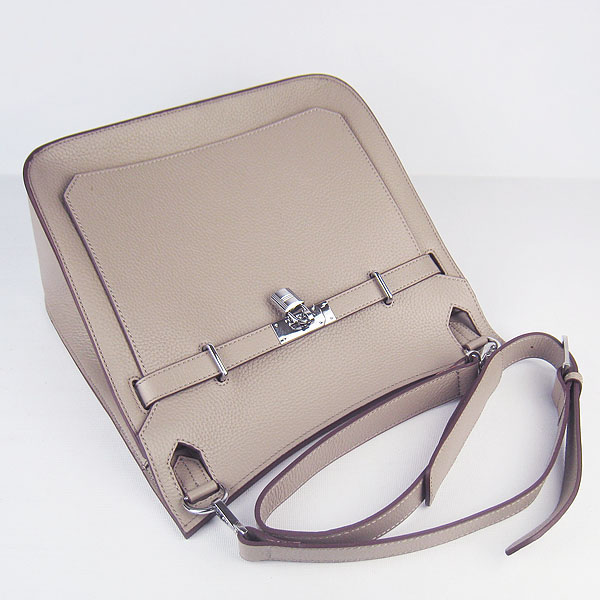 Replica Hermes Jypsiere Fjord Leather Messenger Bag Grey H6508 - 1:1 Copy - Click Image to Close